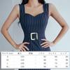 ISLAYCAOLILA E18 Scarlet Cabaret Mini Club Party Tight Midi Bodycon Dress Women's (XL, Navy) Dress, Dress, Dress, Dress, Dress, Striped, Sleeveless,