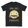 Vintage Smiling Friends Cartoon TShirt Unisexs Round Neck Short Sleeve Top Tee Cotton Summer Clothes