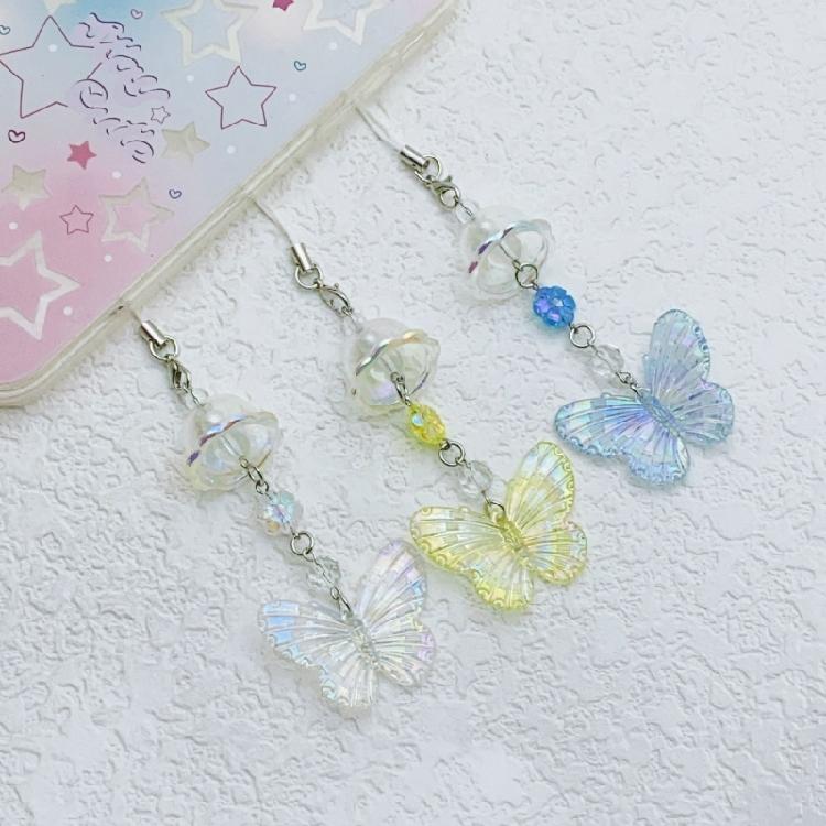 Eye Catching Butterfly Phone Chain Keychain Multifuntional Use Phone Pendant Present for Youthful Style Enthusiasts