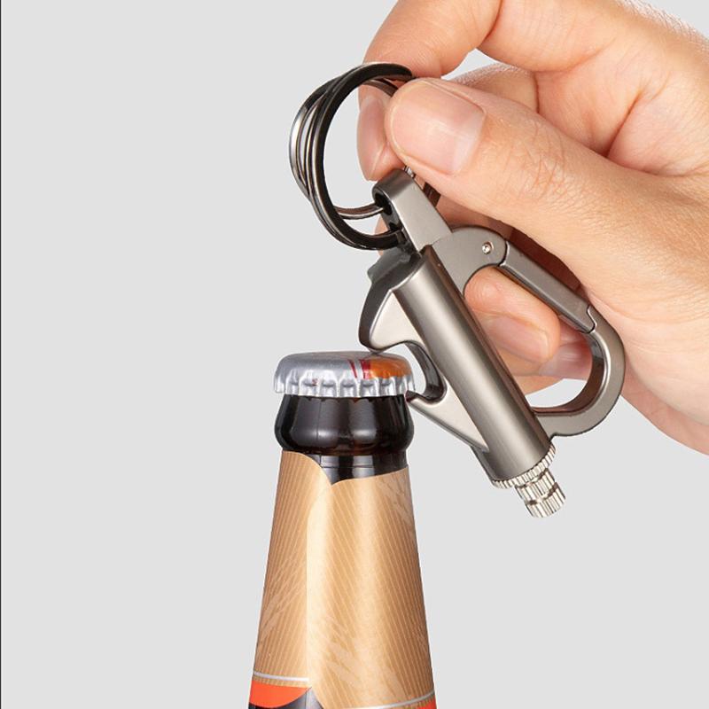 Briquet multifonctionnel à pétrole Porte-clés Décapsuleur Portable d'extérieur Allume-feu Accessoires pour fumer