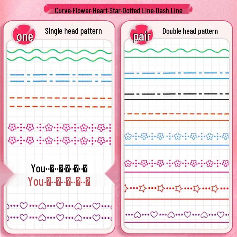 Floral Outline Highlighter: Curve & Wavy Fine Marker for Journals and Notes