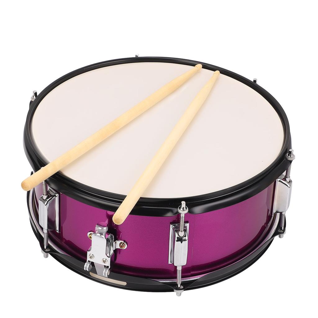 14x5.5 Inch Snare Drum Stainless Steel Snare Percussion Instrument with Drumsticks Tuner Shoulder Strap Rose Red