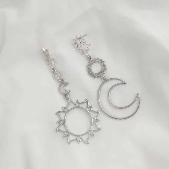 Bohemia Hollow Star Sun Moon Long Dangle Women Stud Earrings Ear Jewelry Gift