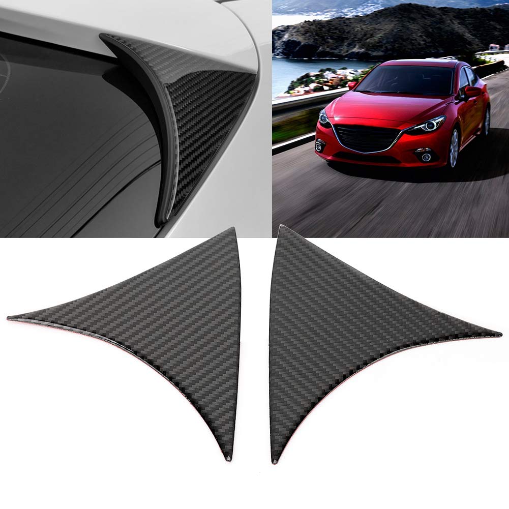 EBTOOLS 2pcs Rear Window Spoiler Side Wing Cover Carbon Fiber Car Replacement Rear Window