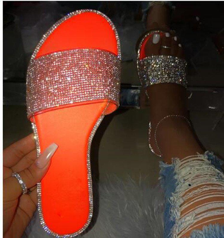 2020WISH Women's Rhinestone Sandals and Slippers - Stylish Footwear 9070
