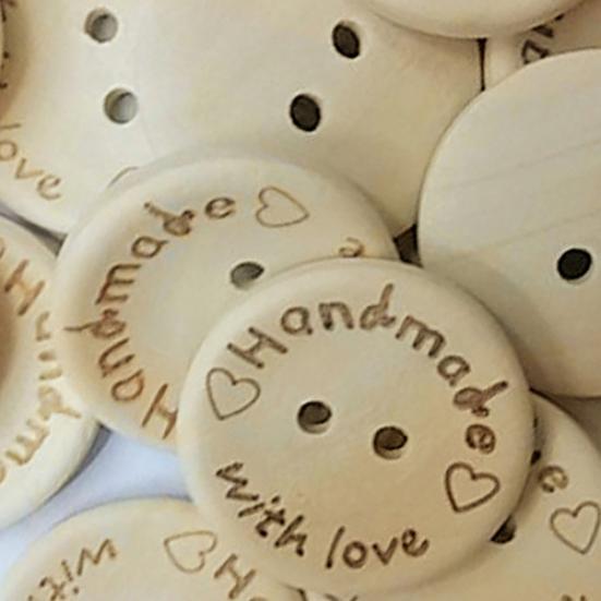 100Pcs/Set Wood Butterfly Love Heart Letter Carved Sewing Scrapbooking Buttons