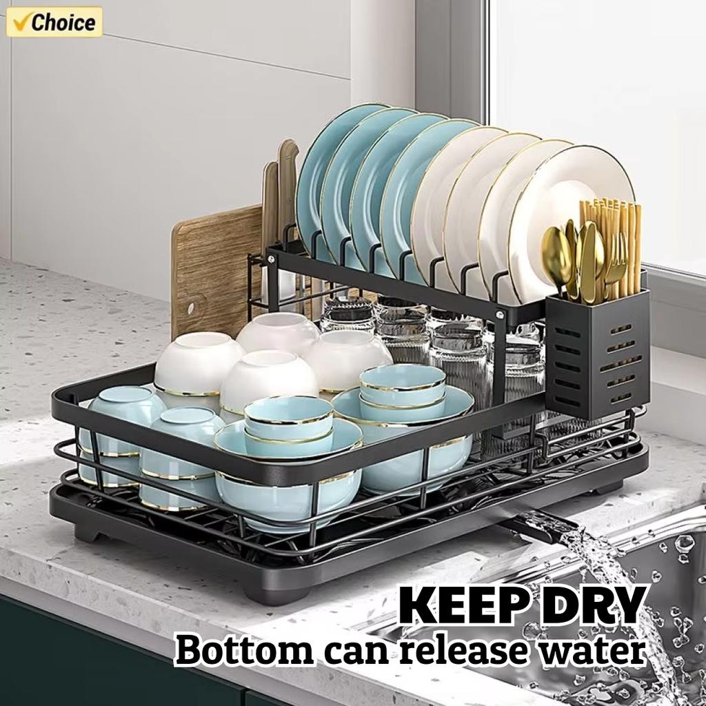 2024 Dish Drying Rack Kitchen Adjustable Stainless Steel Cutting Board Organizer Dish Bowl Drainer Storage Rack Kitchen Utensils