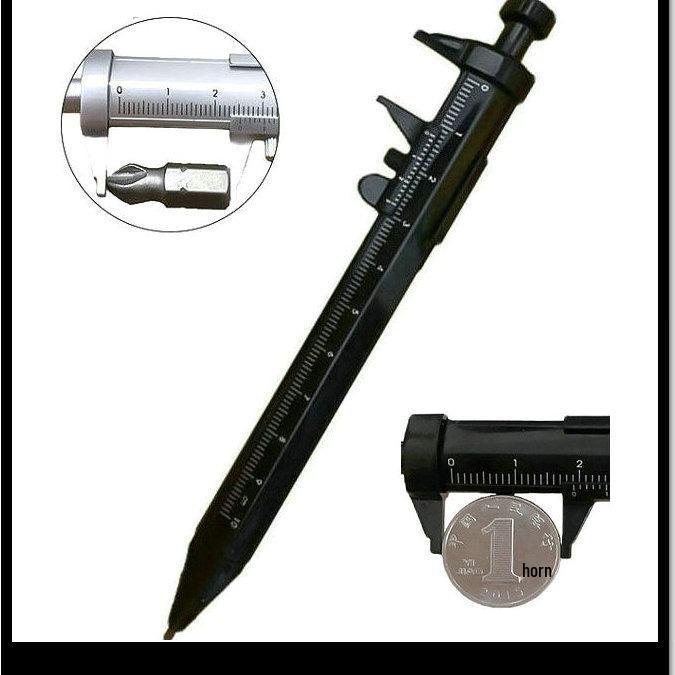 Technical Flow Logistics Ballpoint Pen with Ruler: Measures Size, Object, and Distance with a Measurement Function.