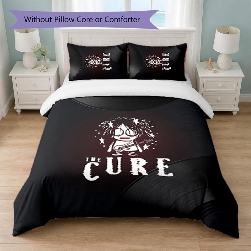 The Cure Print 3Pcs Bedding Set Duvet Cover With Two Pillowcases Soft Bed Linen For Household Bedroom