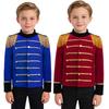 Uniformă de Performanță pentru Echipa de Trompetă și Tobă pentru Băieți, Gardă de Onoare, Catifea, Mâneci Lungi, Ciucuri, Pasman Aurit, Topuri Ornamentate