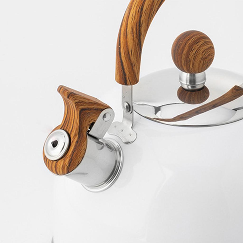 Pfeifenkessel, Herdplatte, Edelstahl, faltbarer Griff, Küchenbedarf, 2,5 l, Weiß