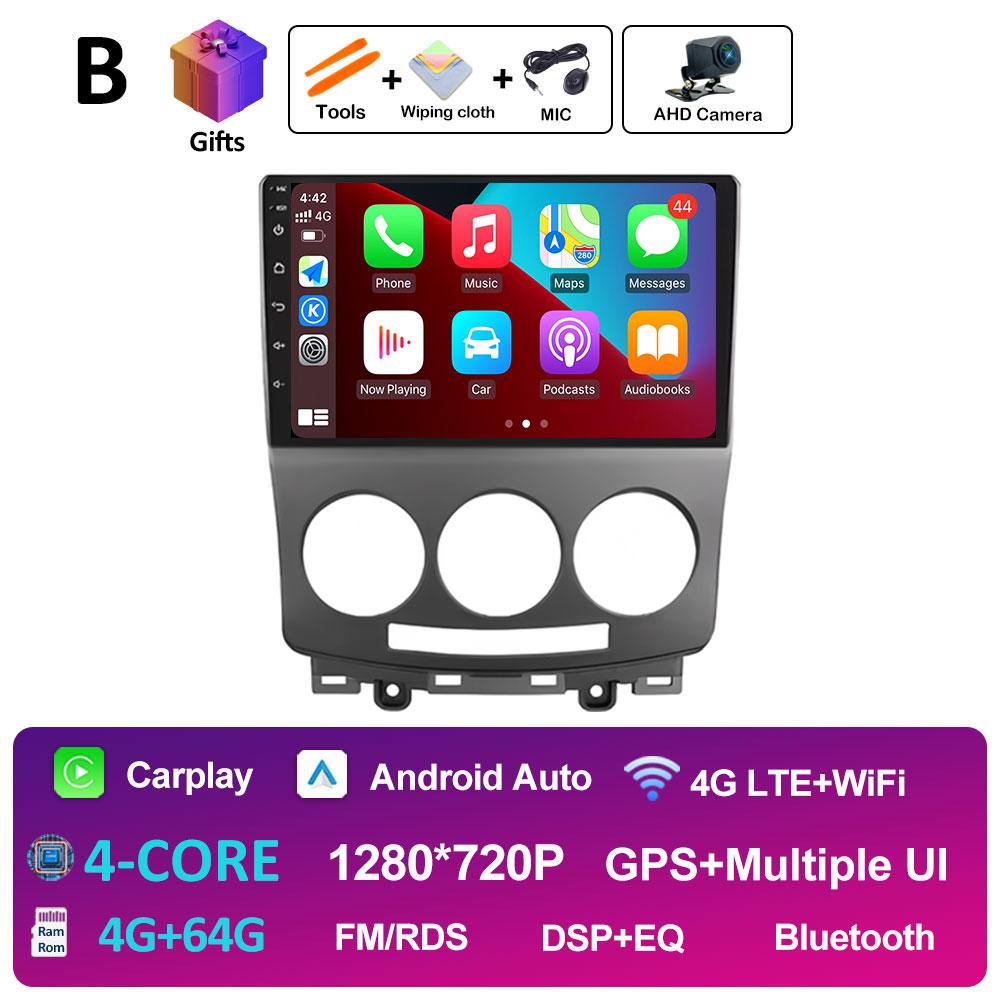 9 Inch Android Auto For MAZDA 5 2005 2006 2007 2008 2009 2010 Wireless Carplay Cooling Fan WIFI QLED IPS Screen WIFI Accessories