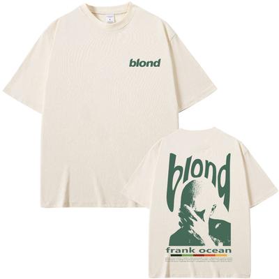 Rapper Frank Hip Hop Oversized T-shirt Cool Ocean Fashion Vintage T Shirt Blond Pop Music T-shirts Unisex's Casual Cotton T Shirts