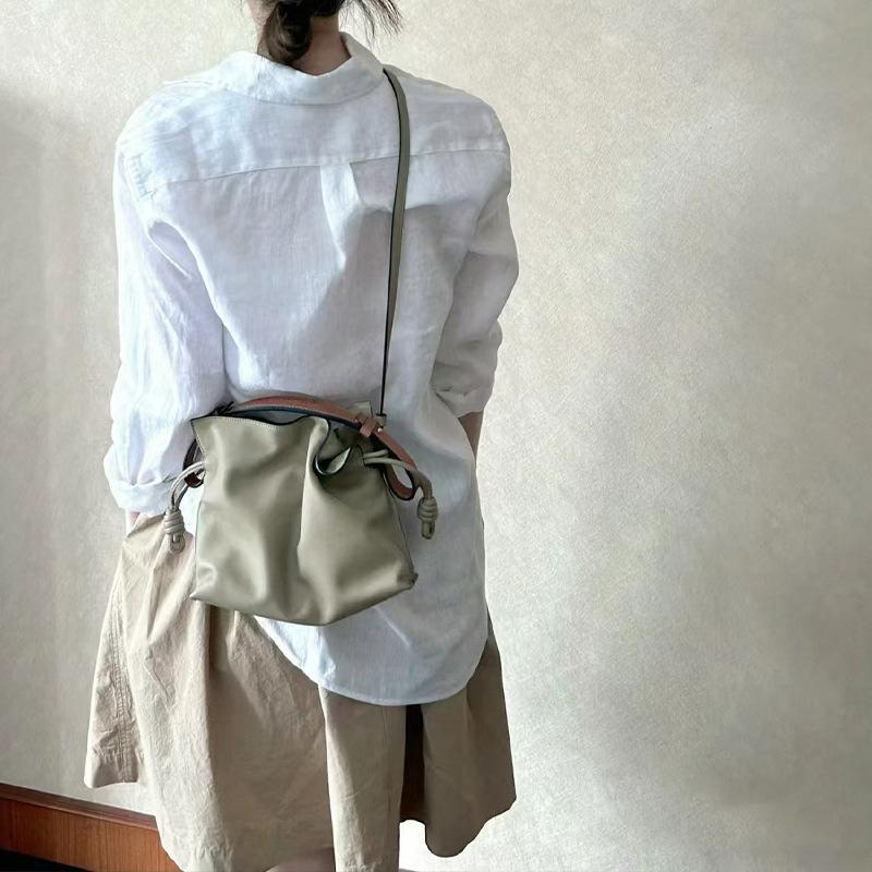 Niche Design Soft Leather Drawstring Lucky Bag, Cloud Bag, Bucket Bag, Single-shoulder Crossbody, Hand-carry Women's Bag
