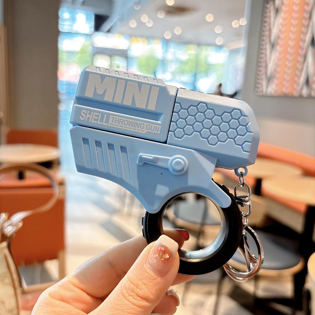 Llavero de Pistola de Anillo Mini Eyectora: Lanzador de Balas Blandas Diseño de Zanahoria, Colgante de Bolso para Hombres y Mujeres, Juguete para Máquina de Garra