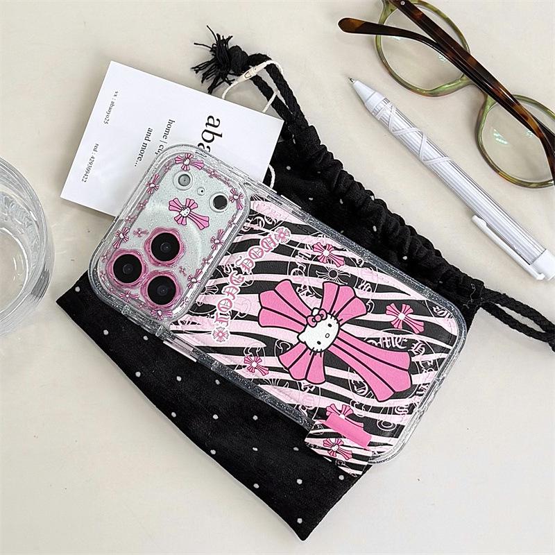 Spicy Zebra Print Pink Cross Phone Case for iPhone 17/16 Pro Max/15/14