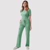 Hospital Nurse Scrub Set V-neck Casual Top and Pants Set Workwear