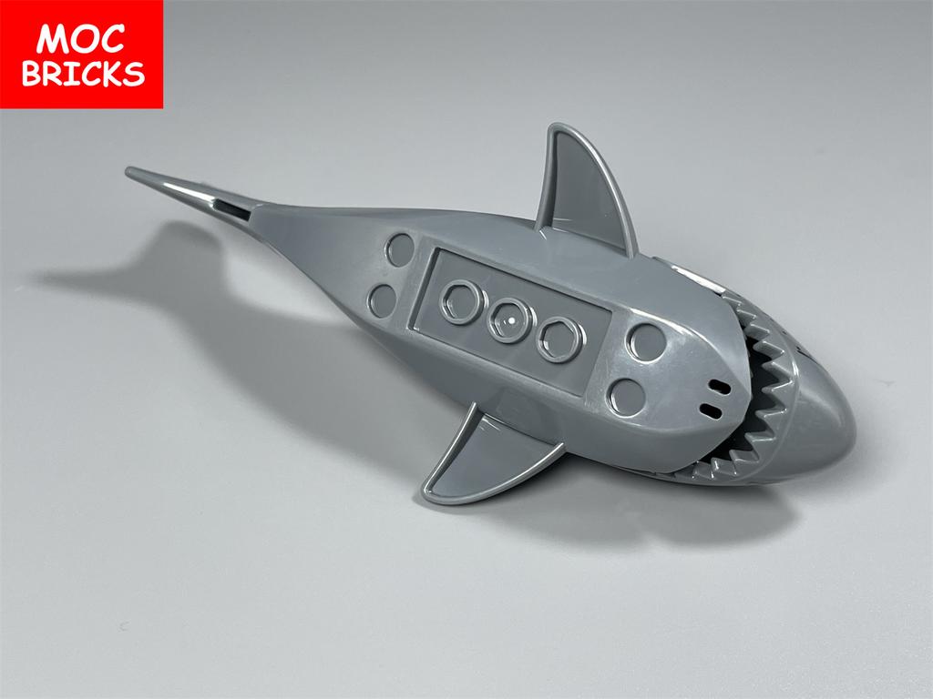 MOC Bricks Pirate Shark Caribbean Ocean Animal 13cm 8cm Assembled Educational Building Blocks DIY Kids Toys Gifts