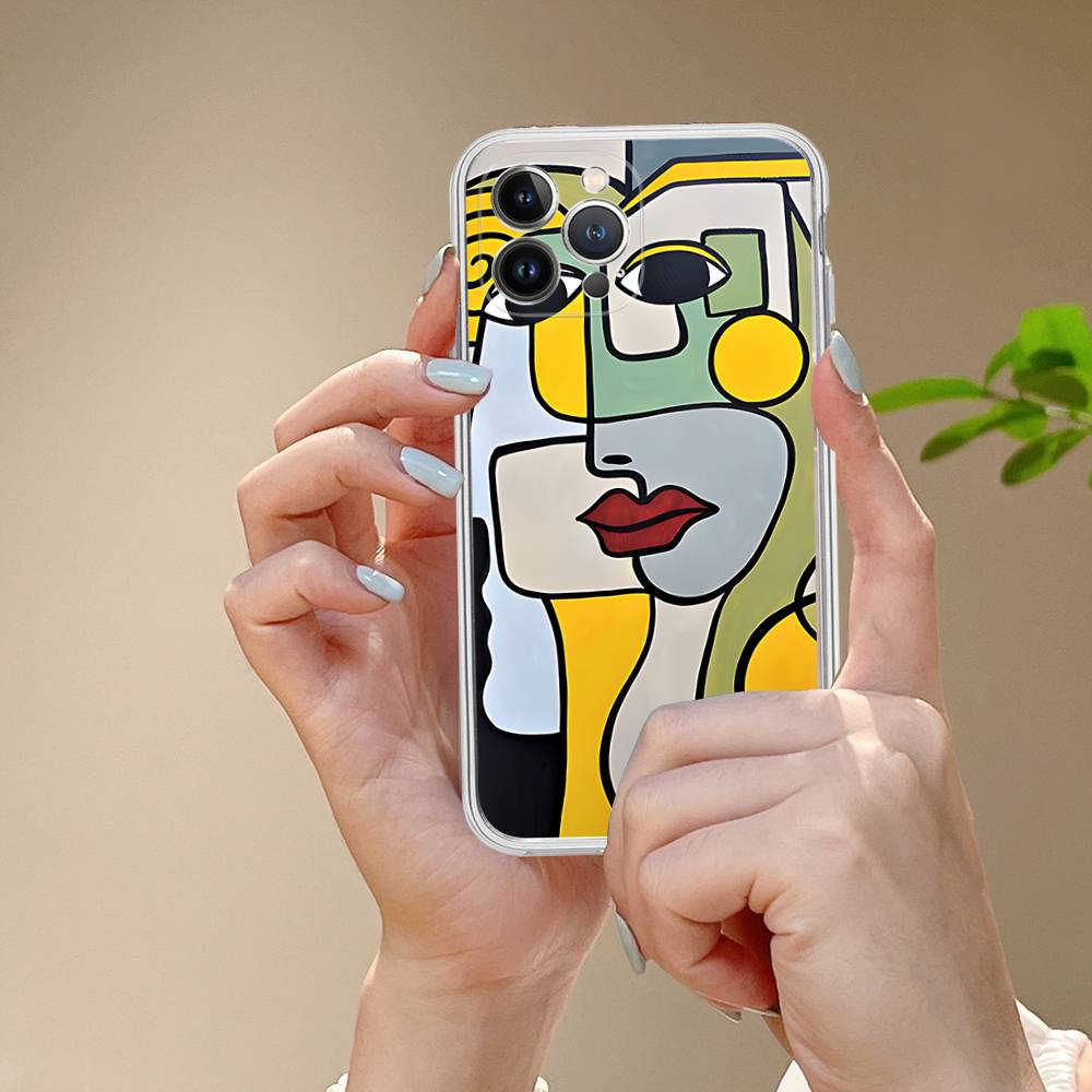 Picasso Abstract Art Fit For IPhone 16 15 Promax Phone Case IPhone 14 11 12 High End 13 Pro Silicone