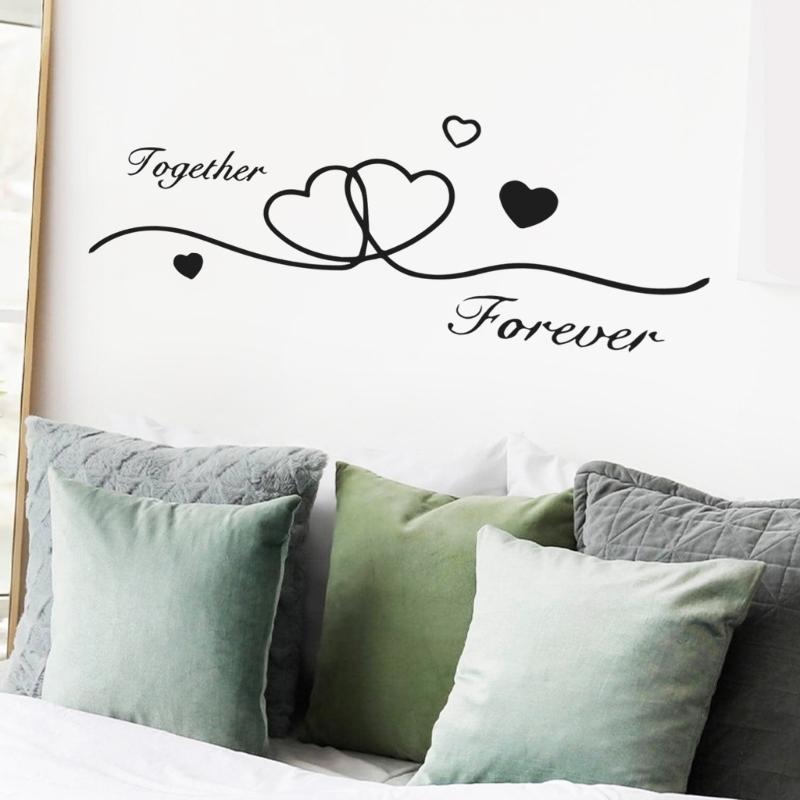 Valentines Day Wall Sticker Adhesive Black Holding Hand Heart PVC Decal Home Decors Creative Wall Art Murals Accessory