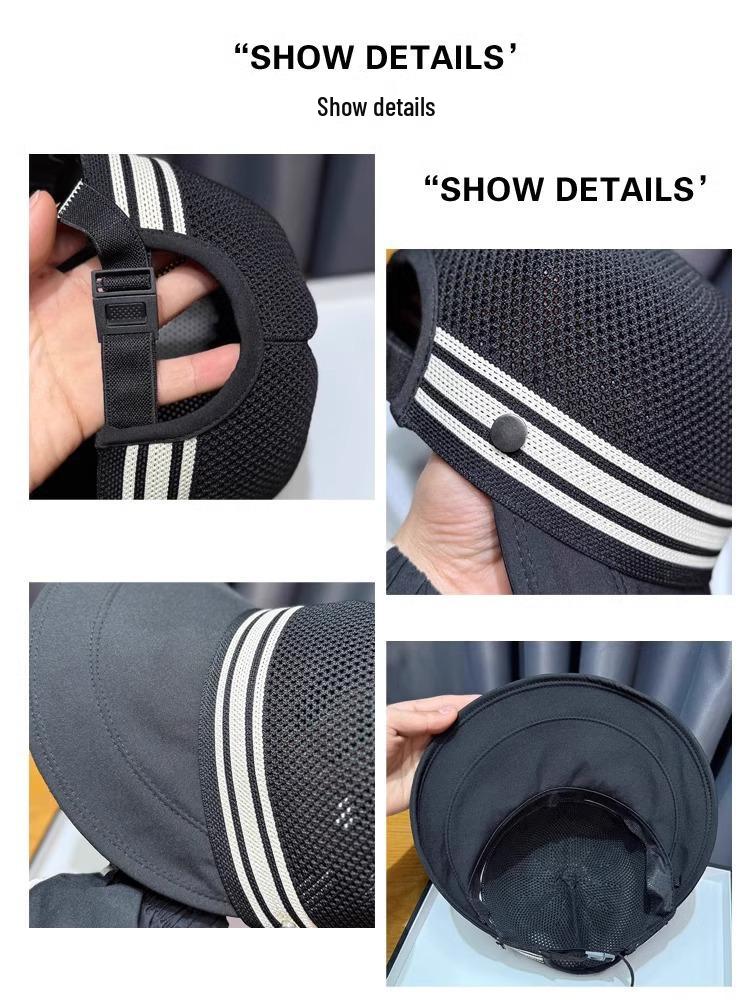 Women's Color Block Breathable Sun Protection Hat with Removable Mask for Summer