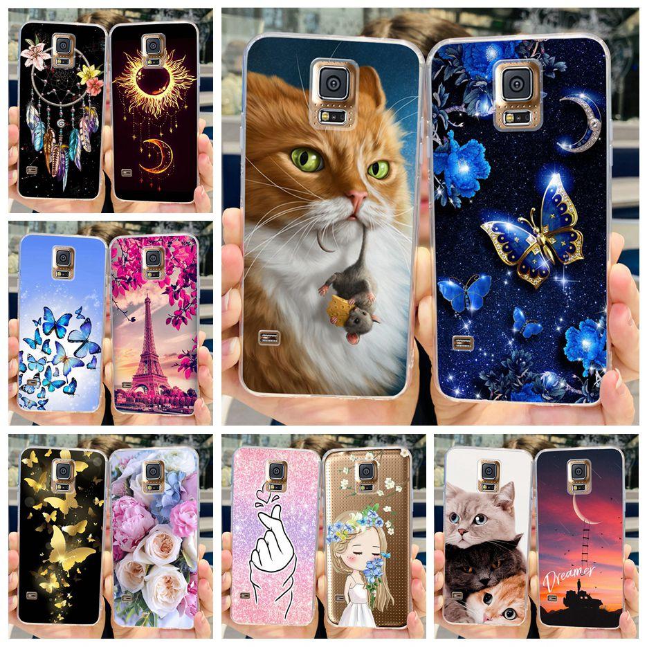 For Samsung Galaxy S5 Case G900F G900I G900M G900A G900T Cute Painted Cover Soft TPU Phone Case For Samsung S5 S 5 GalaxyS5 Bags