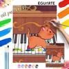 Oil Painting Kit Canvas Musical Cat DIY Home Decor Gift