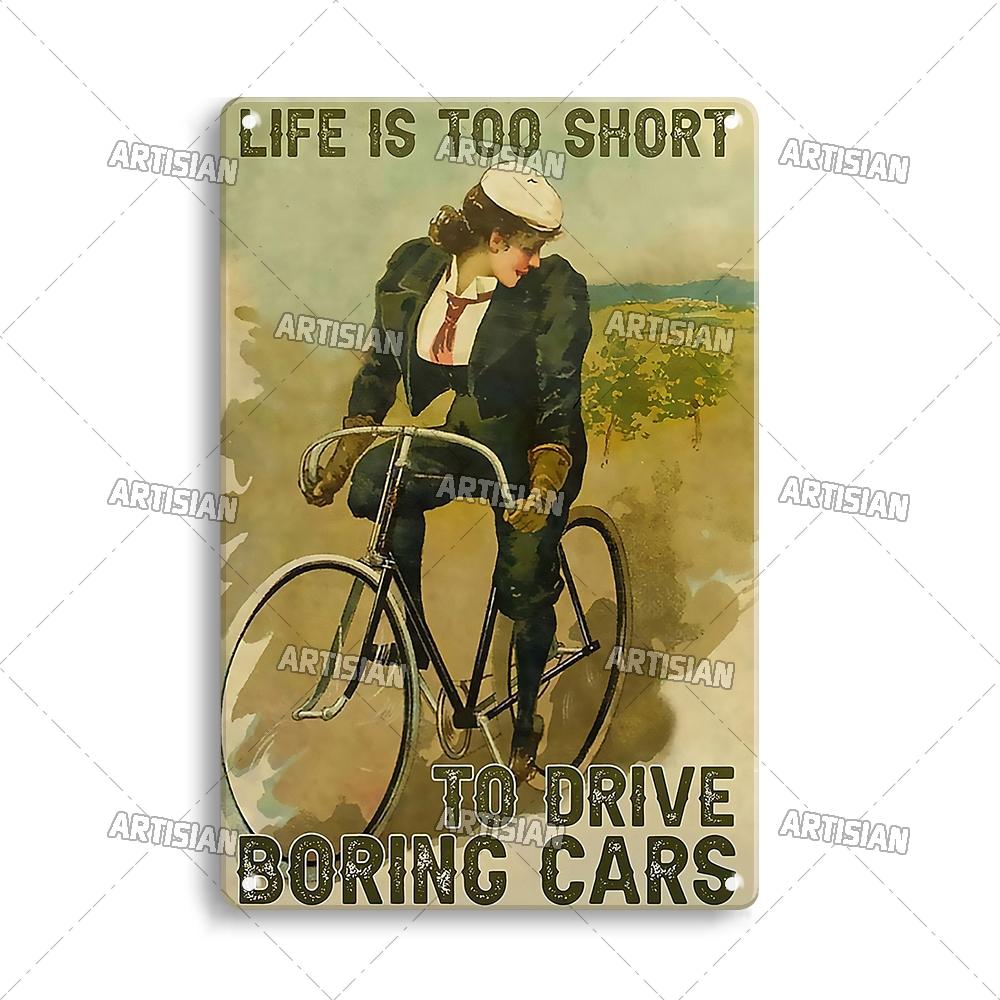 Artisian Cycling Metal Sign Bicycle Tin Plaque Bike Decorative Poster Wall Decor Garage Bar Pub Club Hotel Cafe Kitchen Home