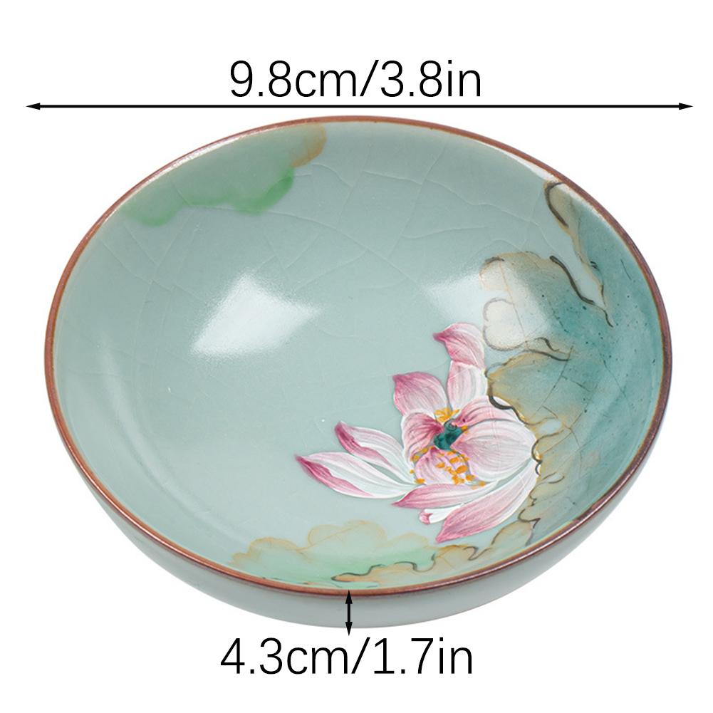 Lotues Pu'er Tea Cup Vintage Floral KungFu Teacup Present For Tea Lovers