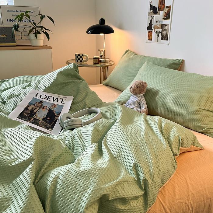 2025 New Waffle Single Quilt Cover Solid Color Skin Friendly Comforter Duvet Cover 150x200 220x240 Bedding
