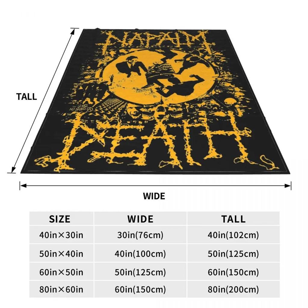 Konfor Napalm Ölüm Müzik Grubu Battaniye Merch Ev Dekoratif Death Metal Atmak Battaniyeler Açık için Hafif Ince Polar