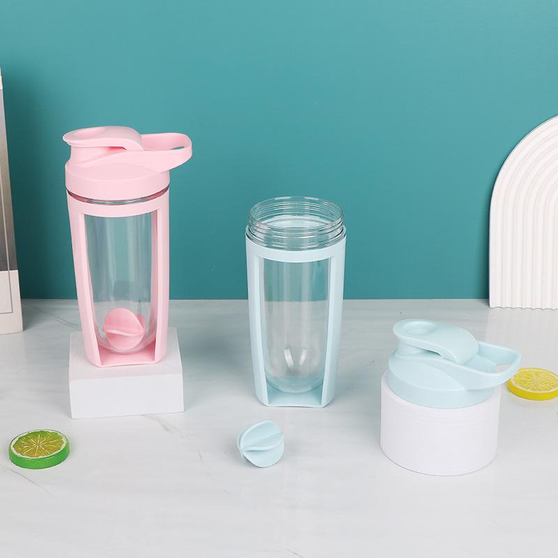Water bottle100ml plastic double-layer milkshake cup protein powder cup fitness mixing cup leak-proof design sports shaking cup