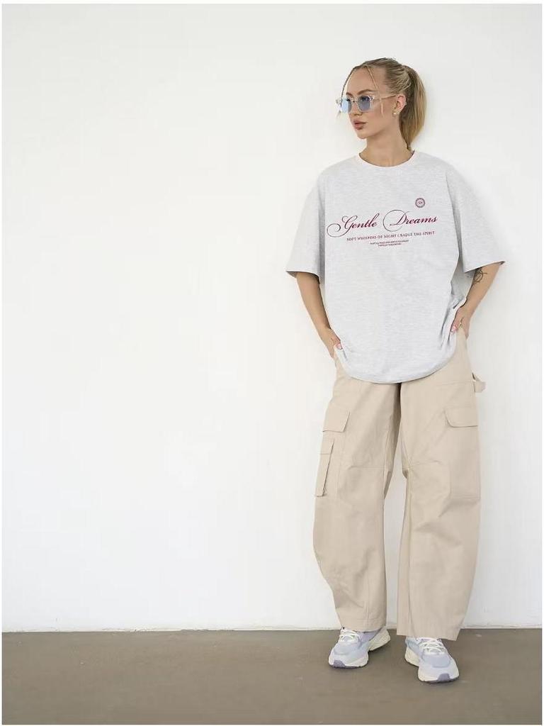 Women's Trendy Oversized 100% Cotton Short Sleeve Top