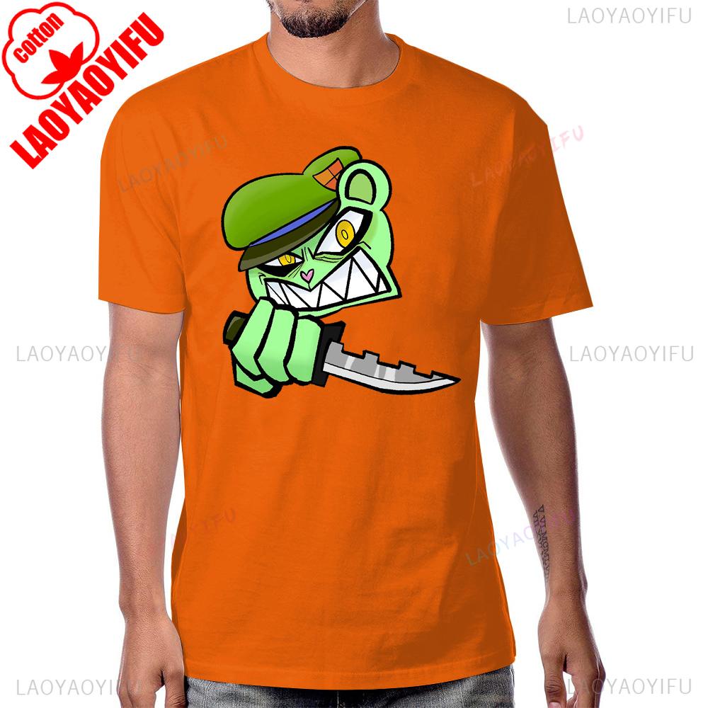 Hot Sale Happy Tree Friends Anime Printed Cool Tshirt 90s Cartoon Black Humor Graphic Short Sleeve Summer Style Cotton Tshirt
