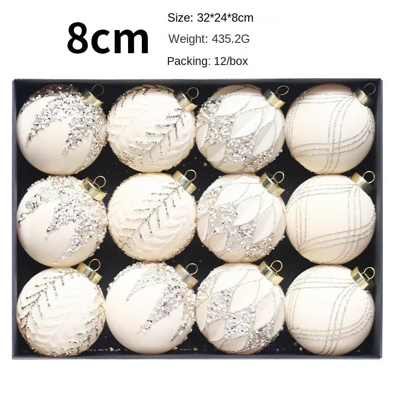 

12pcs Christmas Balls Ornaments for Tree Home Car Decor Xmas New Year Navidad Festive Hanging Pendant Ball Accessories Set Of