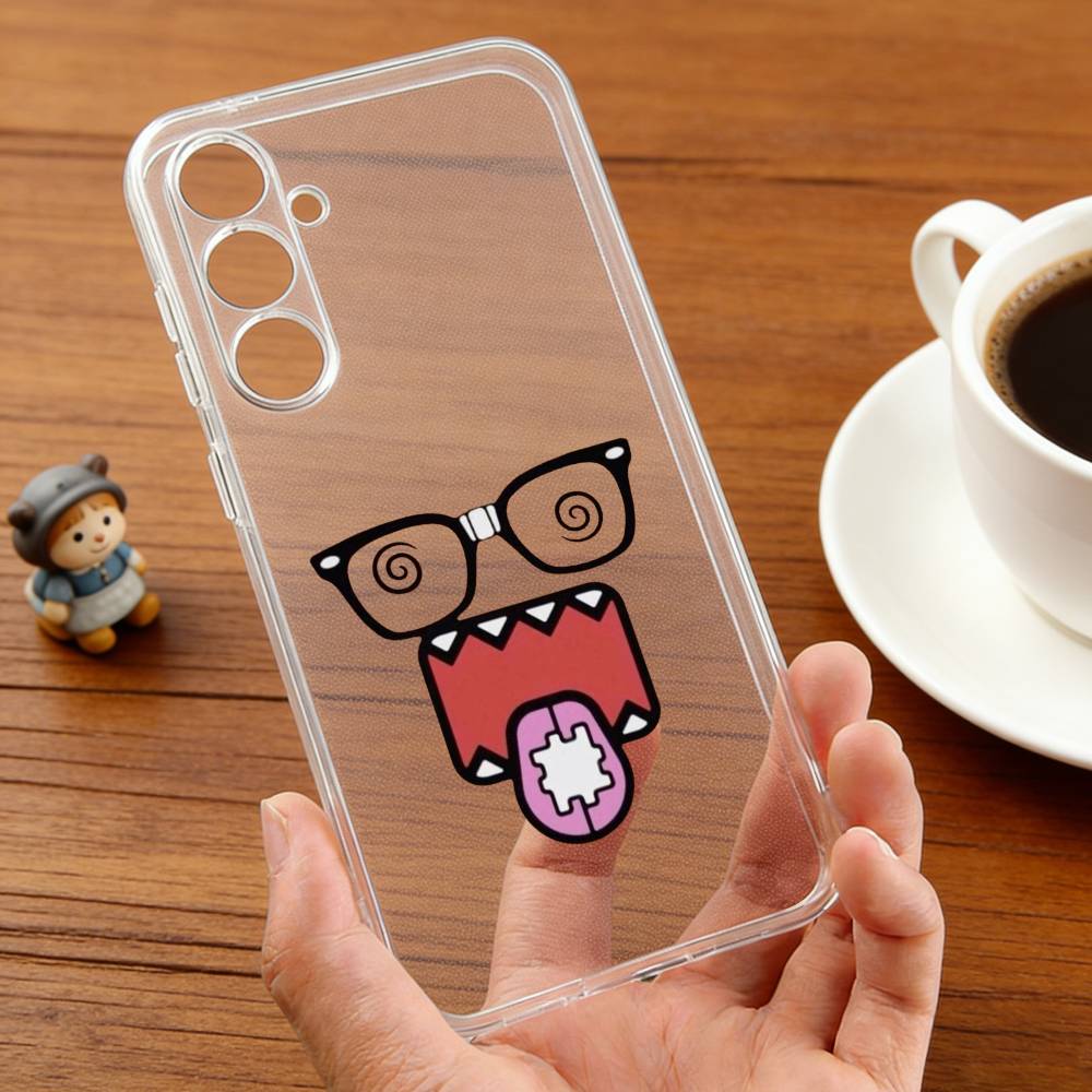 Cute D-Domo-kun-N Phone Case For Samsung S22,S24,S30,S10,S21,S25,S23,S10,PIus,Ultra,5G,FE,lite Transparent Shell