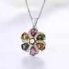 925 Sterling Silver Pendant Necklace Earrings Ring Nautral Colorful Tourmaline Fine Jewelry for Women Nice Gift