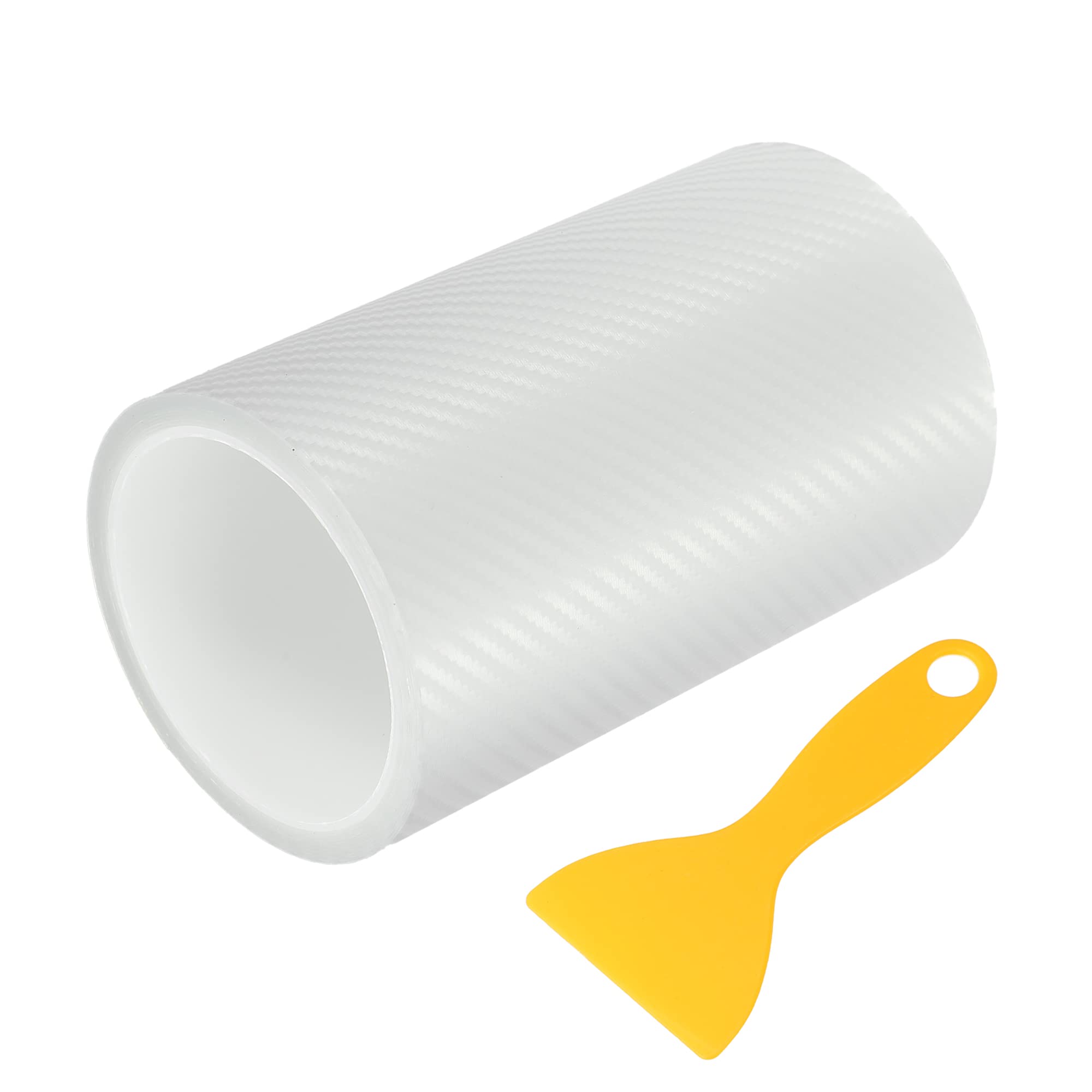 

uxcell Защитная пленка на порог автомобиля, углеродное волокно, универсальная для акрила, с инструментом-скребком, накладка, 500x15 см, с рисунком, для грузовиков, внедорожников, защита от царапин, прозрачная,