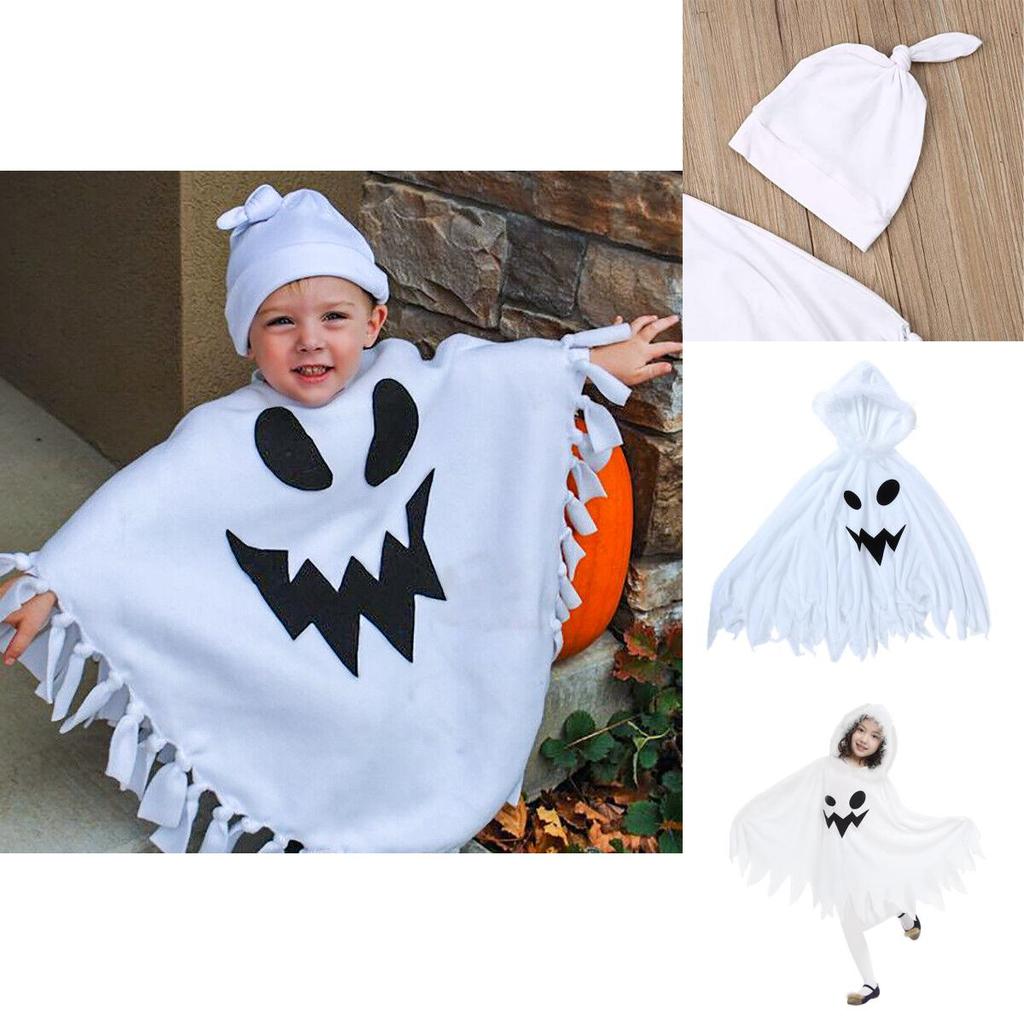 Soft And Comfortable Ghost Cloak Cape Halloween Cosplay Costume For Toddlers