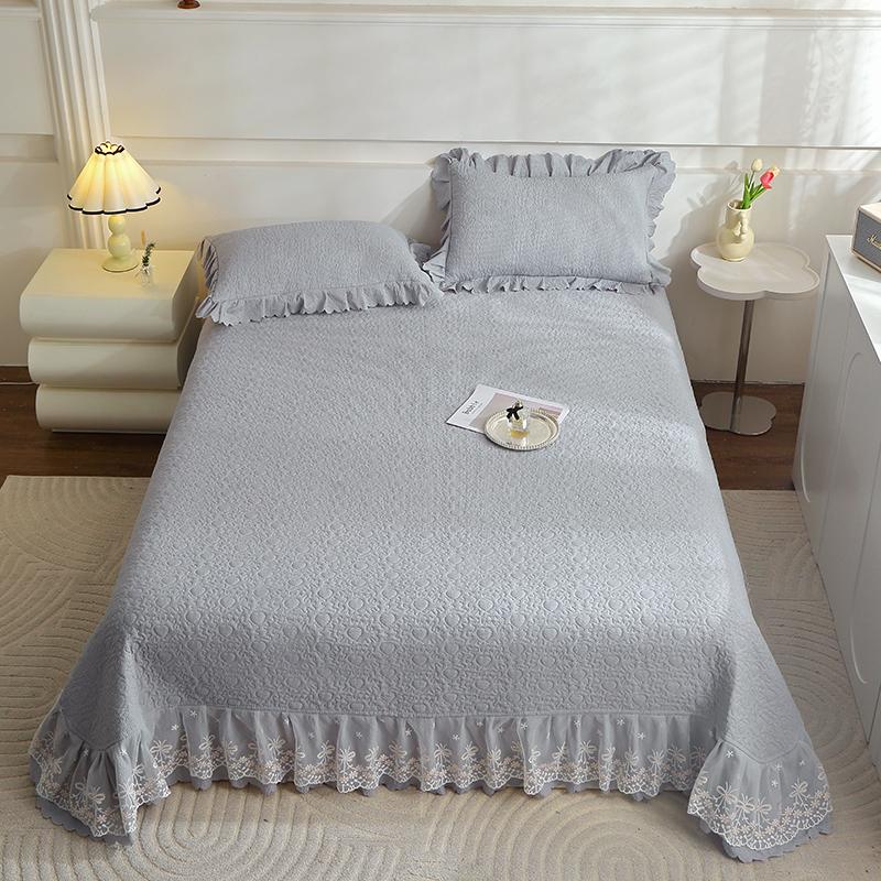 Spitzen Tagesdecke Einfarbig Bettüberwurf Queen Size Bettwäsche Verdicken Spannbettlaken Zuhause Matratzenschoner colchas (Kein Kissenbezug)