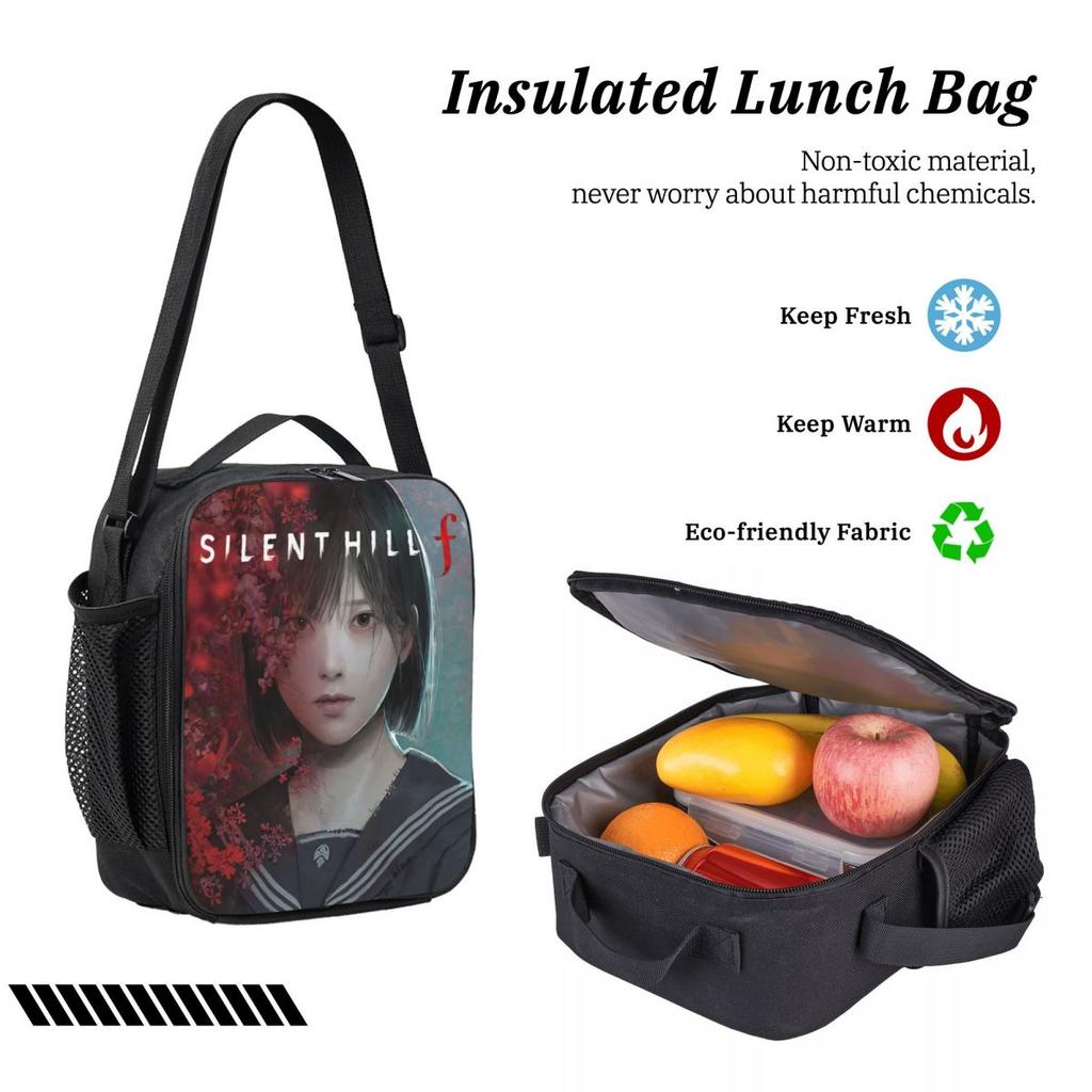 3Pcs Silent Hill F Theme Backpack Set for Kids Pen Bags Bookbag Sets with Lunch Box For Primary School Students Knapsack