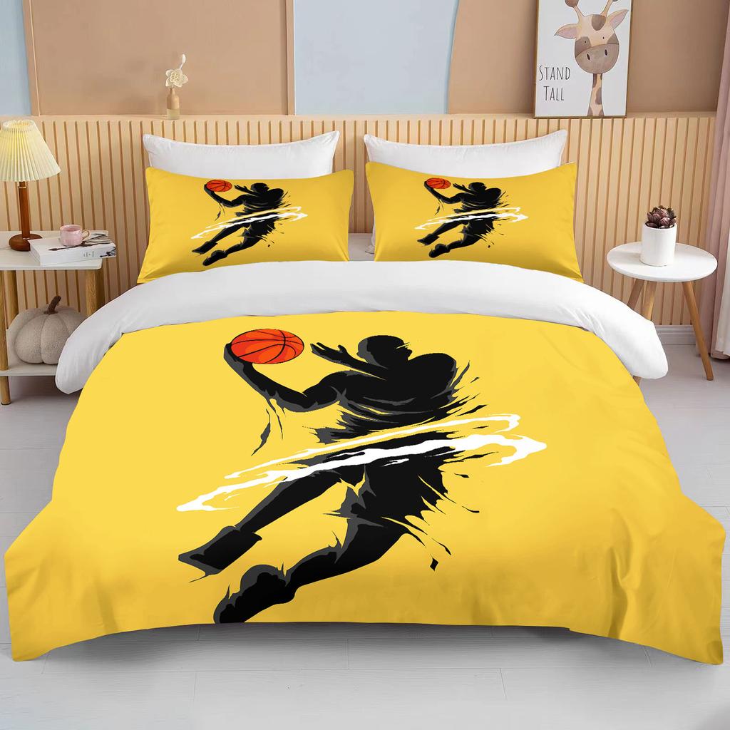Comforter Cute Basketball Cartoon Double Bed Bed European Bedding Sets Home Textiles Luxury Pillow Cases Bedroom Bedding Sets