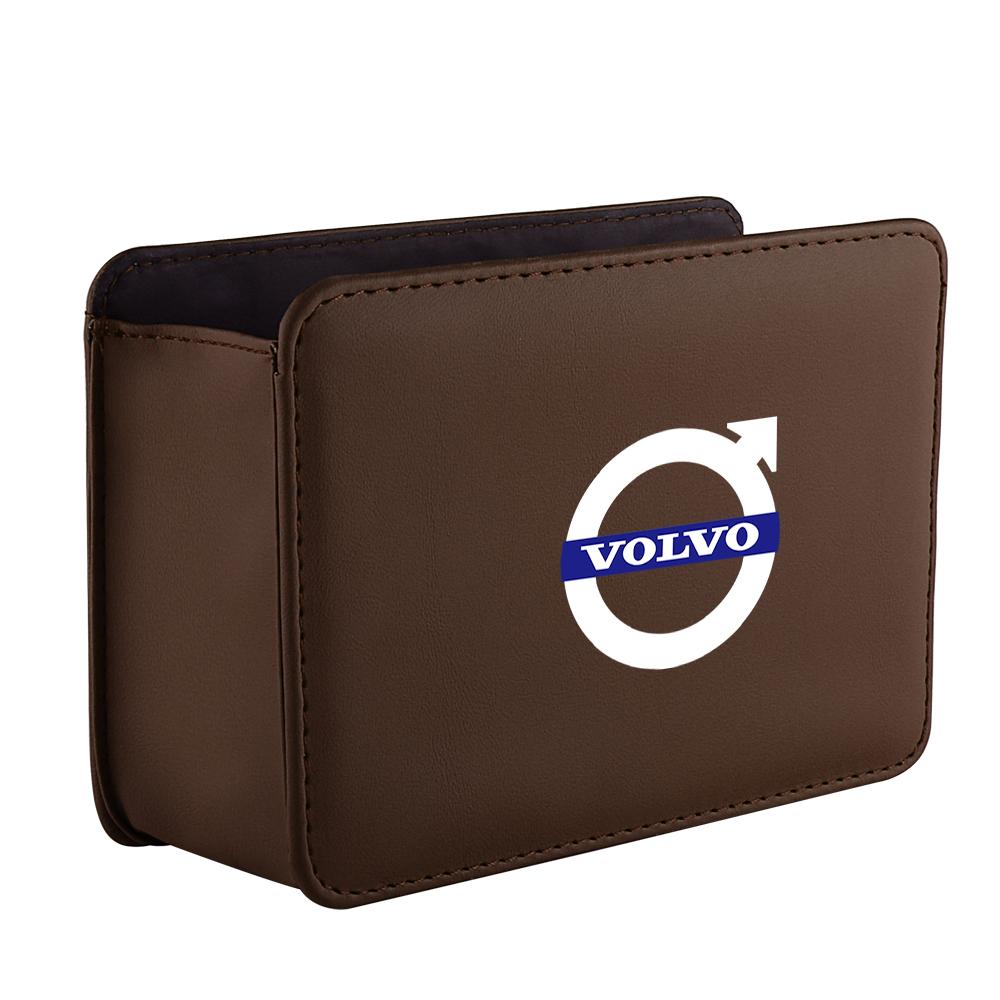 Car Door Storage Box Leather Auto Emblem Seat Back Trash Can For Volvo Rdesign XC60 V40 S60 V50 V60 C30 S40 XC40 S80 Accessories