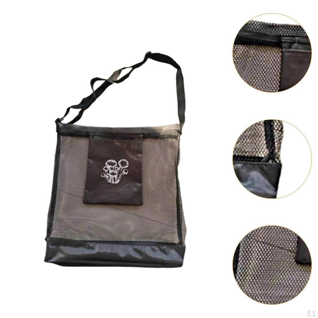 Geantă pentru furajarea ciupercilor, plasă, vânătoare, reutilizabilă, culegere, culegere, curea reglabilă pentru drumeții