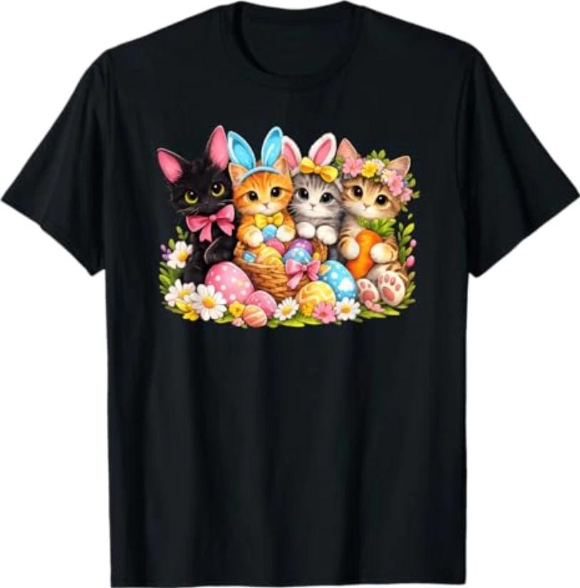 Easter Cats Ears Bunny Eggs T-Shirt M