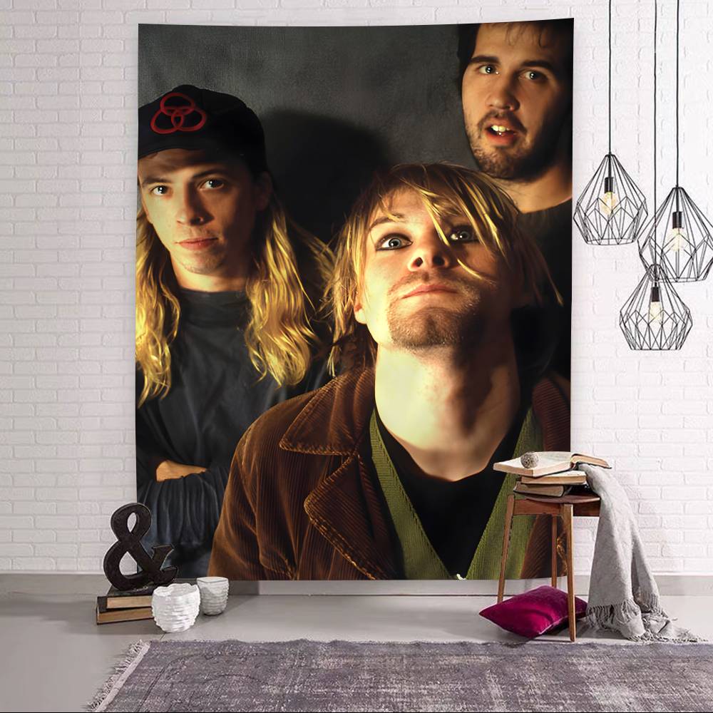 Nirvana Band Magazine Chart Arazzo Boemo Arazzi da Parete Mandala Decorazioni Artistiche da Parete