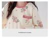 Damen Plus Size Süßes Rundhals-Loungewear-Set - Baumwoll-Schlafanzug für Frühling & Herbst mit Brustpolstern