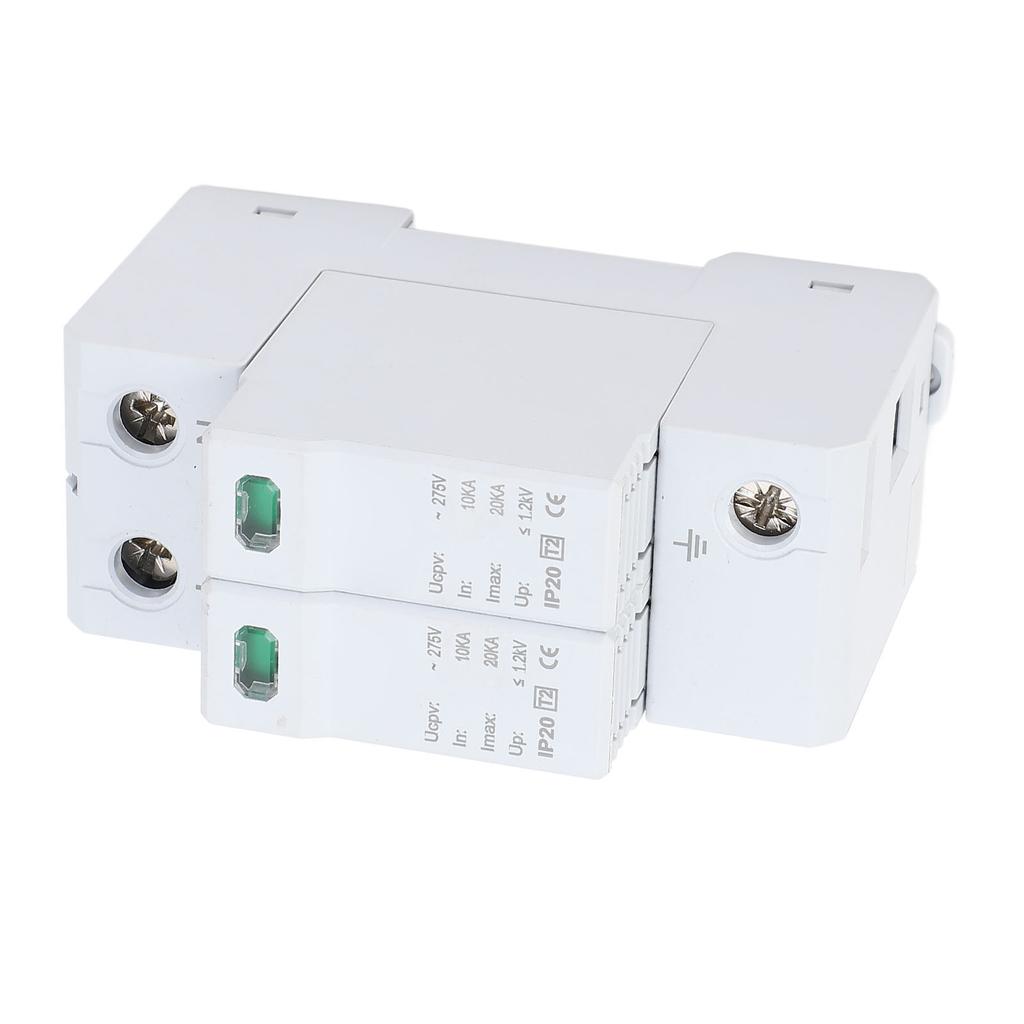 Surge Protector 2P 10‑20KA AC SPD 35mm Rail Installation Surge Protective Device for Home 275VAC