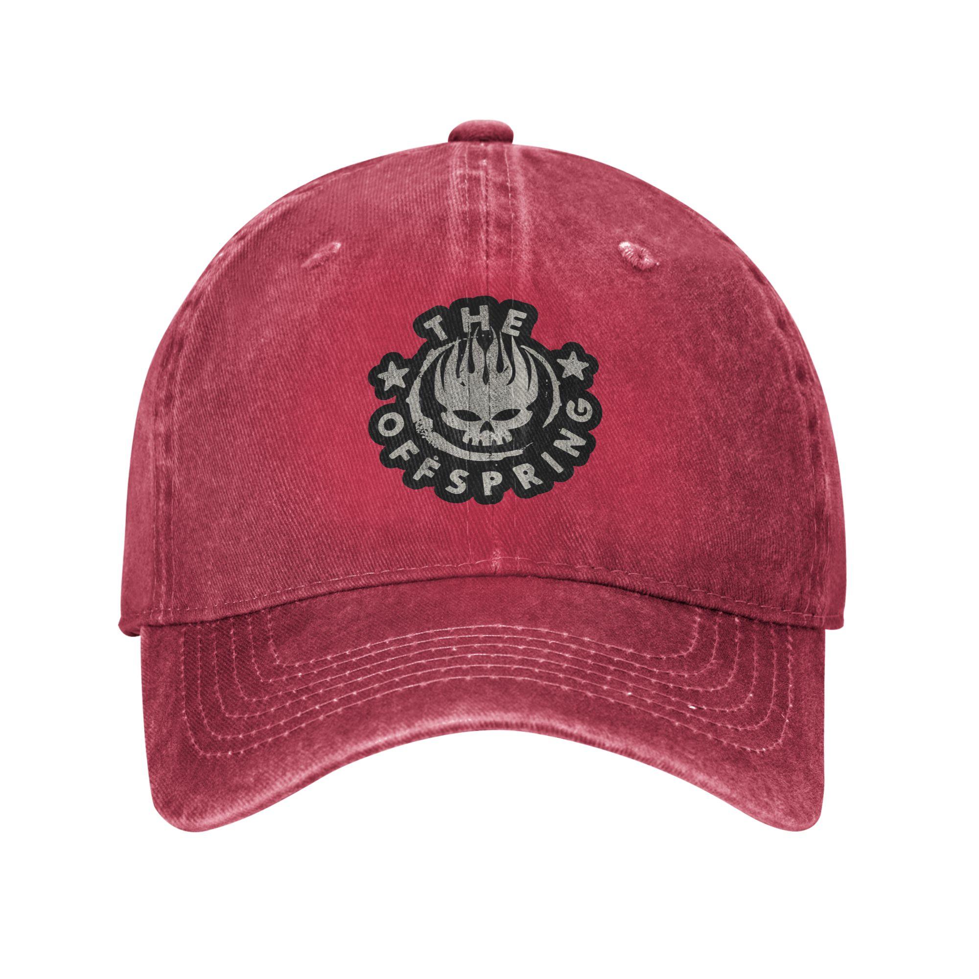 Punk The Offspring Washed Denim Cap Casual Baseball Caps Adjustable Hat Summer Unisex Baseball Hats One Size