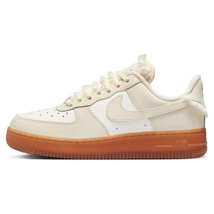 New Nike Air Force 1 Sail Gum Faux Fur Women's FV3701-119
